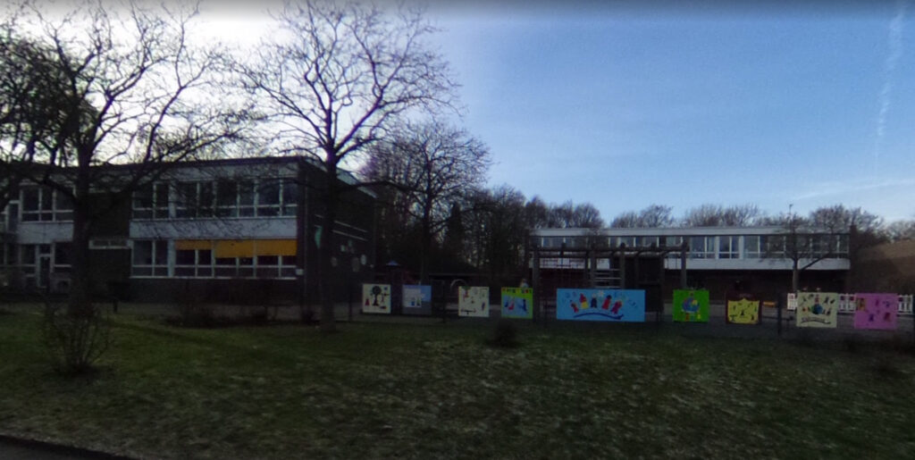 Modern school entrance reflecting child-centered education values