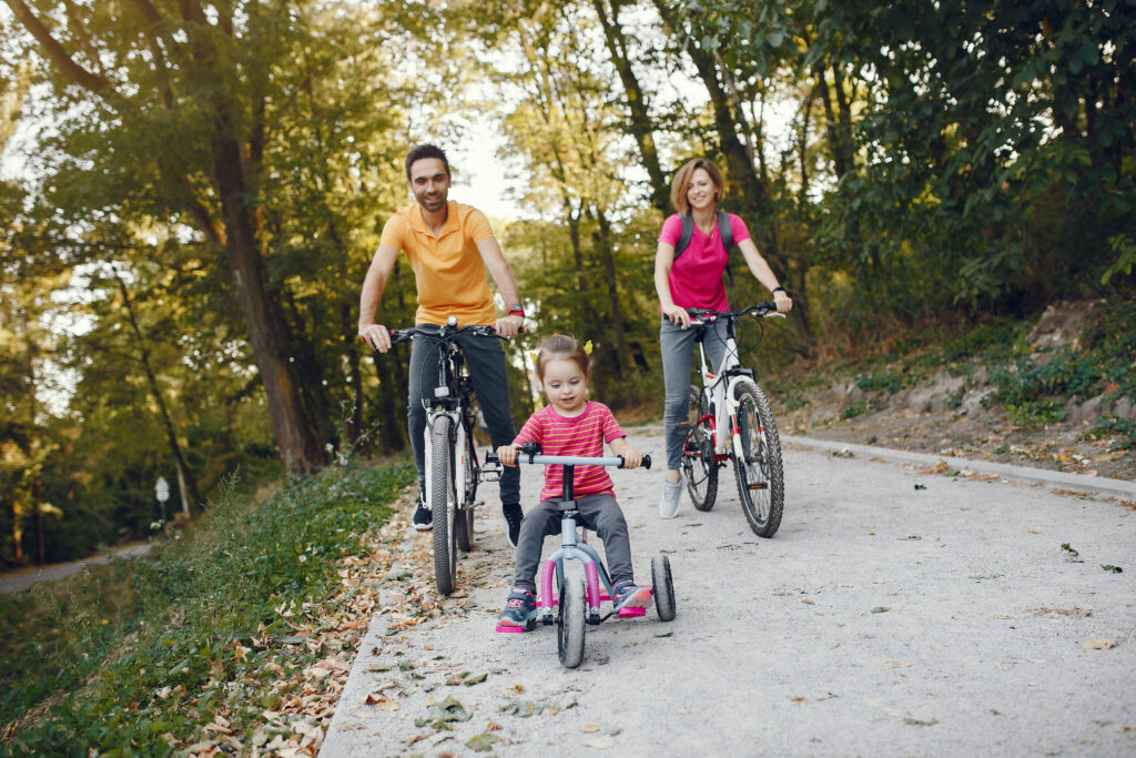 a family of three during a bike trip across the Best city to live in Germany with family